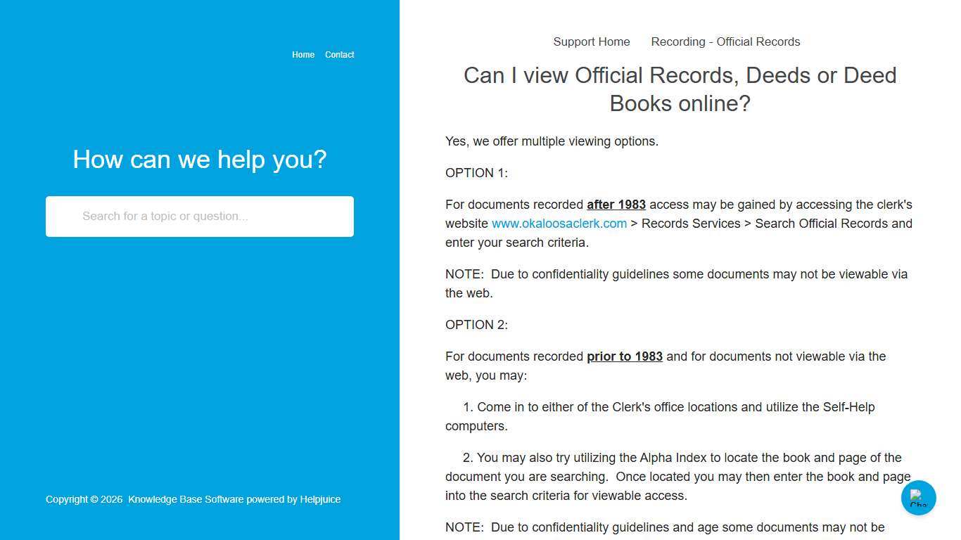 Okaloosa County Clerk of Circuit Court — Can I view Official Records, Deeds or Deed Books online?